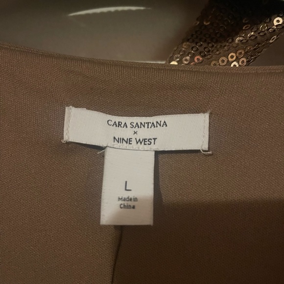 Cara Santana by Nine West. Beautiful gold sequins dress with matching belt. - Picture 1 of 12